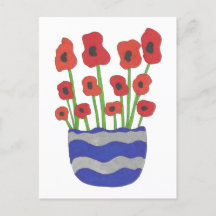 Vase van papavers hedendaagse kunst