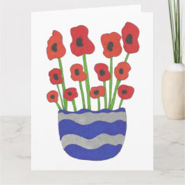 Vase van papavers hedendaagse kunst kaart