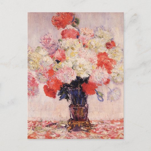 Vase van Peonies Claude Monet Briefkaart (Voorkant)