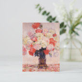 Vase van Peonies Claude Monet Briefkaart (Staand voorkant)