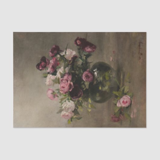 Vase van Rozen door Eva Gonzales Tissue Paper Tissuepapier (Voorkant)