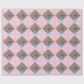 Vase van rozen Happy Birthday Cadeaupapier (Vlak)