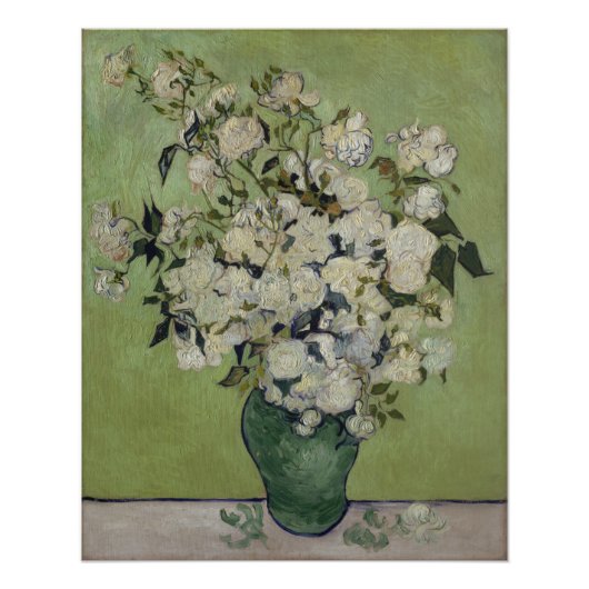 Vase van Rozen Vincent Van Gogh Glossy Perfect Poster (Voorkant)