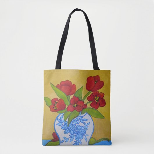 Vase van Tulpen Tote Bag (Voorkant)