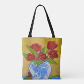 Vase van Tulpen Tote Bag (Achterkant)