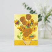 Vase van vijftien zonnebloemen, Van Gogh Briefkaart (Staand voorkant)