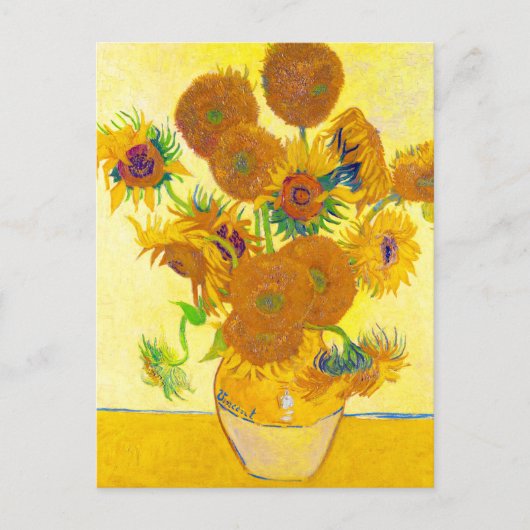 Vase van vijftien zonnebloemen, Van Gogh Briefkaart (Voorkant)