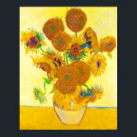 Vase van vijftien zonnebloemen, Van Gogh Poster<br><div class="desc">Vase van vijftien zonnebloemen door Vincent Van Gogh. Vincent Van Gogh (30 maart 1853 - 29 juli 1890) was een Nederlandse Post-Impressionistische schilder wiens werk een verreikende invloed had op de kunst van de twintigste eeuw vanwege zijn levendige kleuren en emotionele impact. Hij werd tijdens zijn leven weinig gewaardeerd, zijn...</div>