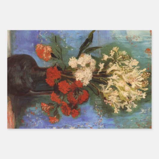 Vase with Carnations by Vincent van Gogh Inpakpapier Vel (Voorkant 3)