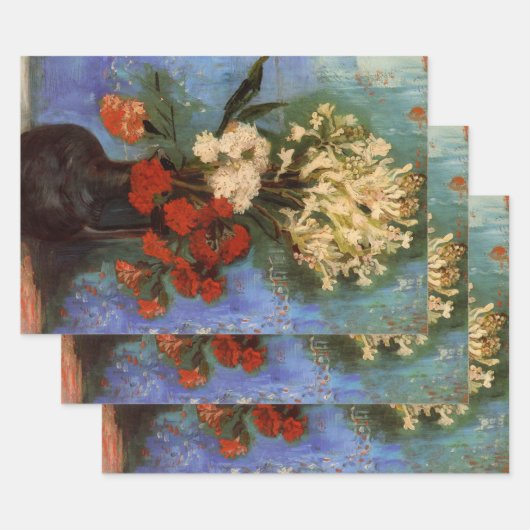 Vase with Carnations by Vincent van Gogh Inpakpapier Vel (Set)