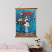Vase with Cornflowers and Poppies, Van Gogh Hangend Wandkleed (Slaapkamer)