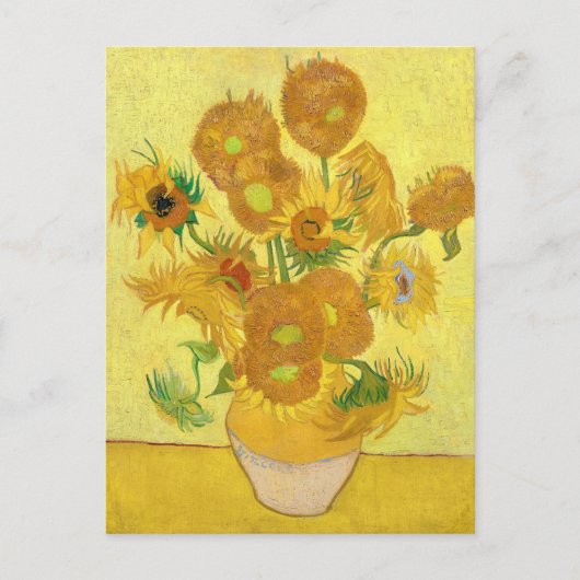 Vase with fifteen sunflowers by Vincent Van Gogh Briefkaart (Voorkant)