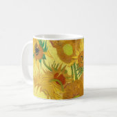 Vase with fifteen sunflowers by Vincent Van Gogh Koffiemok (Voorkant links)