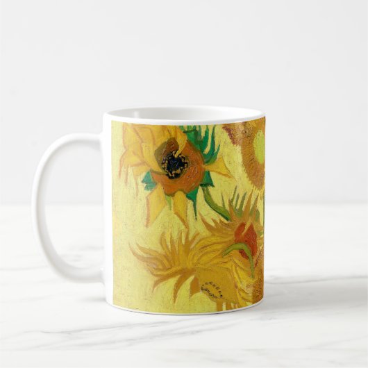 Vase with fifteen sunflowers by Vincent Van Gogh Koffiemok (Links)