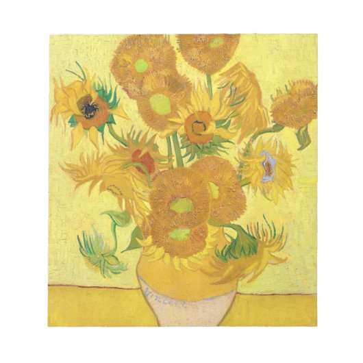 Vase with fifteen sunflowers by Vincent Van Gogh Notitieblok (Voorkant)