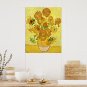 Vase with fifteen sunflowers by Vincent Van Gogh  Poster (Keuken)