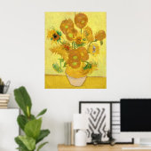 Vase with fifteen sunflowers by Vincent Van Gogh  Poster (Thuiskantoor)