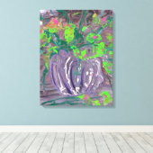 Vase with flowers canvas afdruk (Insitu (Houten vloer))