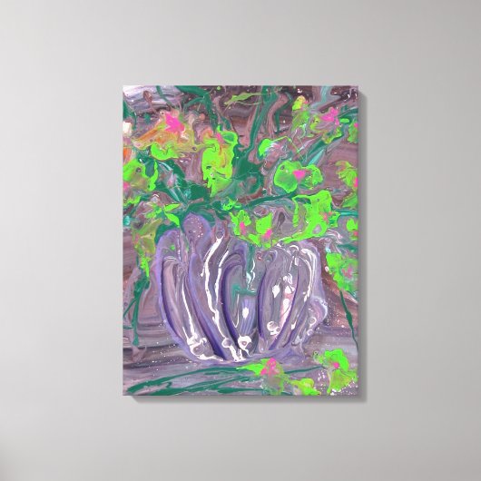 Vase with flowers canvas afdruk (Voorkant)