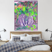 "Vase with flowers" mod. acrylic, impressionism Canvas Afdruk (Insitu (Slaapkamer))