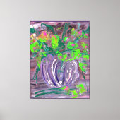 "Vase with flowers" mod. acrylic, impressionism Canvas Afdruk (Voorkant)