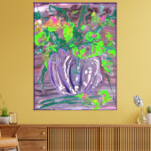 "Vase with flowers" mod. acrylic, impressionism Canvas Afdruk (Insitu (Woonkamer))