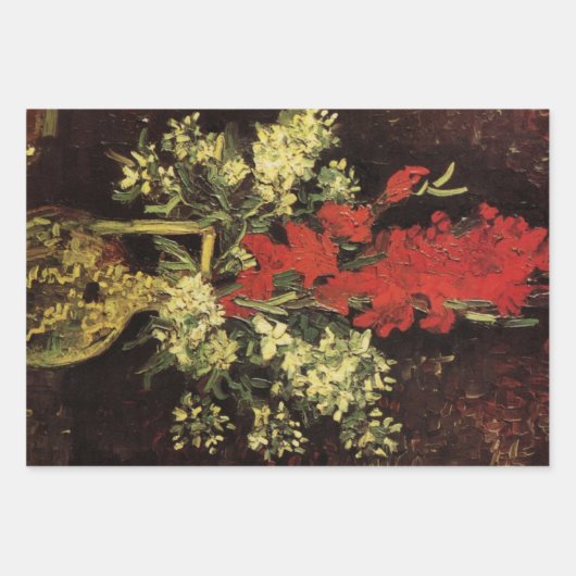 Vase with Gladioli, Carnations by Vincent van Gogh Inpakpapier Vel (Voorkant 3)