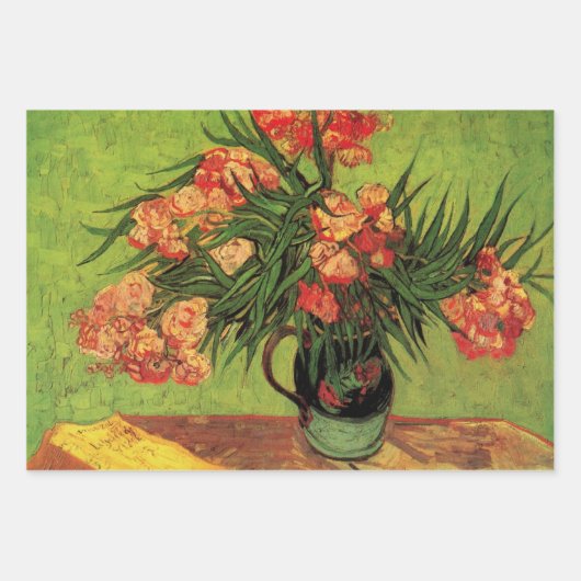 Vase with Oleanders and Books by Vincent van Gogh Inpakpapier Vel (Voorkant 2)