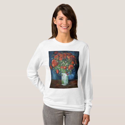 Vase with Poppies 1886 by Vincent van Gogh T-shirt (Voorkant volledig)
