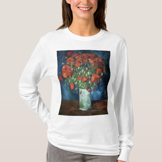Vase with Poppies 1886 by Vincent van Gogh T-shirt (Voorkant)