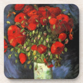 Vase with Red Poppies by Vincent van Gogh Bier Onderzetter (Voorkant)