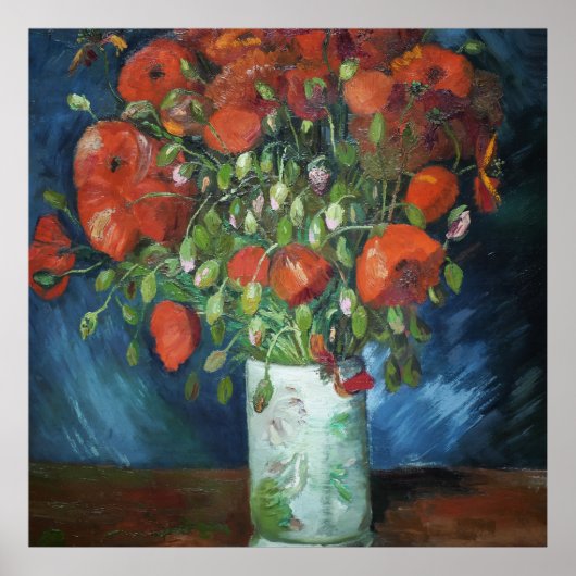 Vase with Red Poppies Vincent van Gogh Poster (Voorkant)