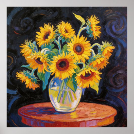 Vase with Sunflowers After Van Gogh Poster (Voorkant)