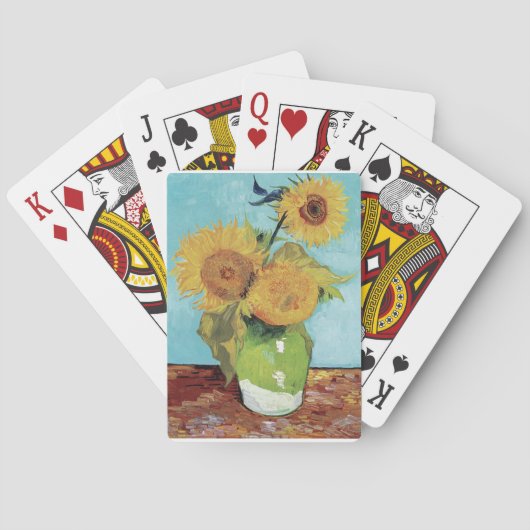 Vase with Three Sunglowers 1888 by Vincent van Gog Pokerkaarten (Achterkant)