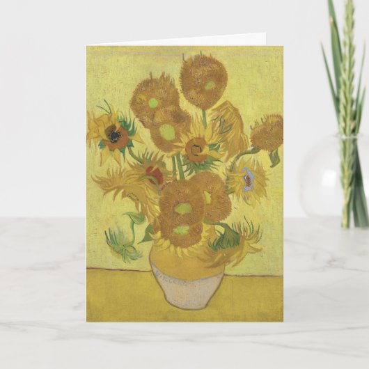 Vase with Twelve Sunflowers by Vincent van Gogh Kaart (Voorkant)