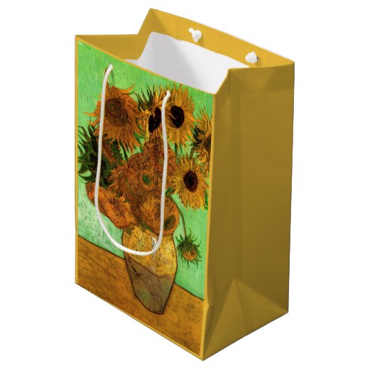 Vase with Twelve Sunflowers by Vincent van Gogh Medium Cadeauzakje (Voorkant Gekanteld)