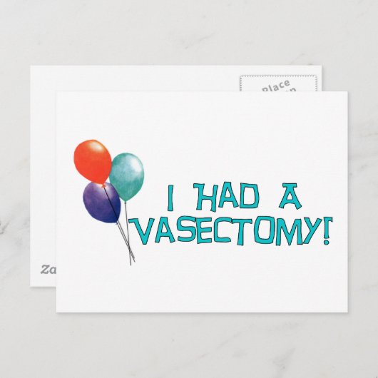 Vasectomie Briefkaart (Voorkant / Achterkant)