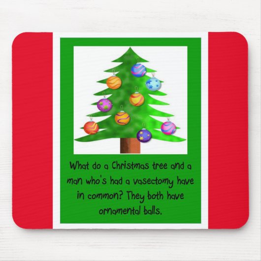 Vasectomie = kerstballen muismat (Voorkant)