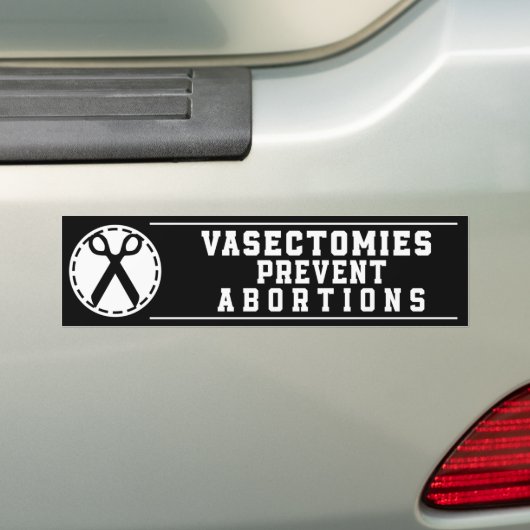 Vasectomie Voorkomen abortus Pro-Choice Bumpersticker (Op auto)