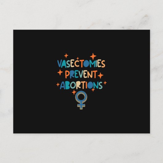 Vasectomie voorkomt abortus briefkaart (Voorkant)