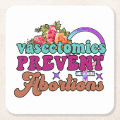 Vasectomie voorkomt abortus kartonnen onderzetters (Voorkant)