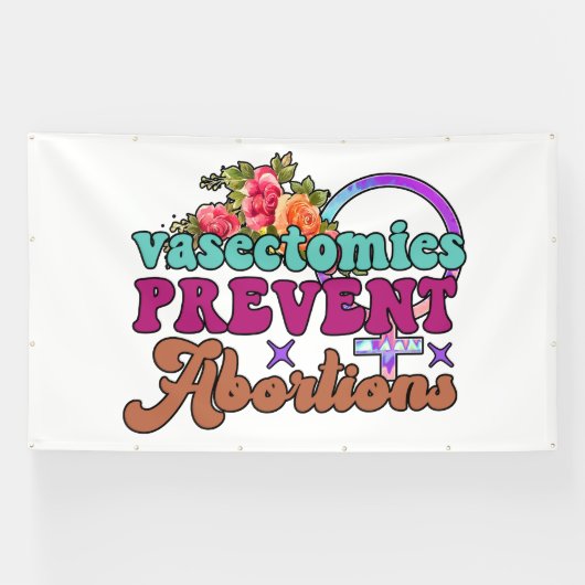 Vasectomie voorkomt abortusbanner spandoek (Horizontaal)