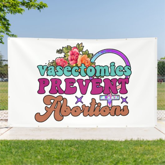 Vasectomie voorkomt abortusbanner spandoek (Buitenkant)