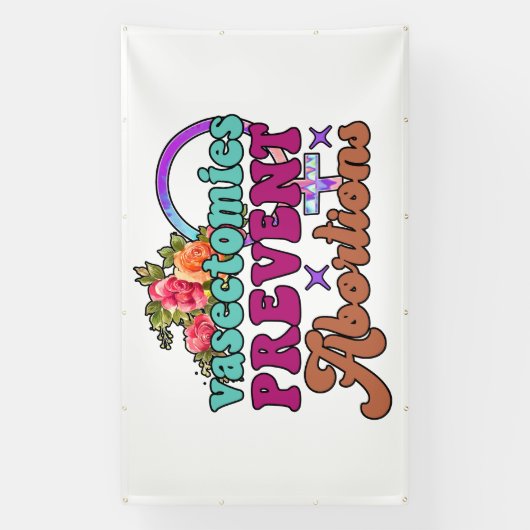 Vasectomie voorkomt abortusbanner spandoek (Verticaal)