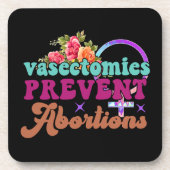 Vasectomie voorkomt abortussen met kurk ondersteun bier onderzetter (Voorkant)