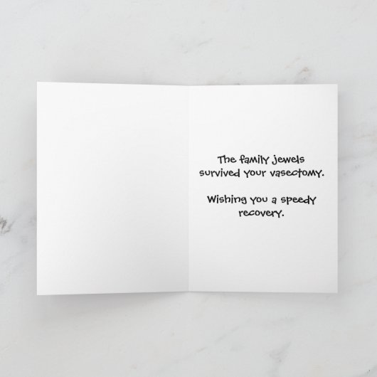 Vasectomie ziet er goed uit kaart (Binnen)