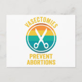Vasectomieën voorkomen abortusrechten briefkaart (Voorkant)