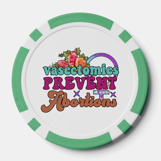 Vasectomieën voorkomen abortussen poker chips (Achterkant)