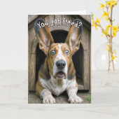Vasectomy Basset Hound Dog Surprise Kaart (Gele Bloem)