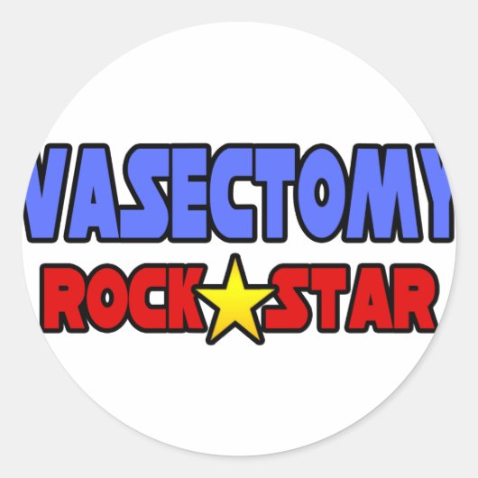 Vasectomy Rock Star Ronde Sticker (Voorkant)